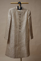 Men’s Champagne Beige Textured Sherwani