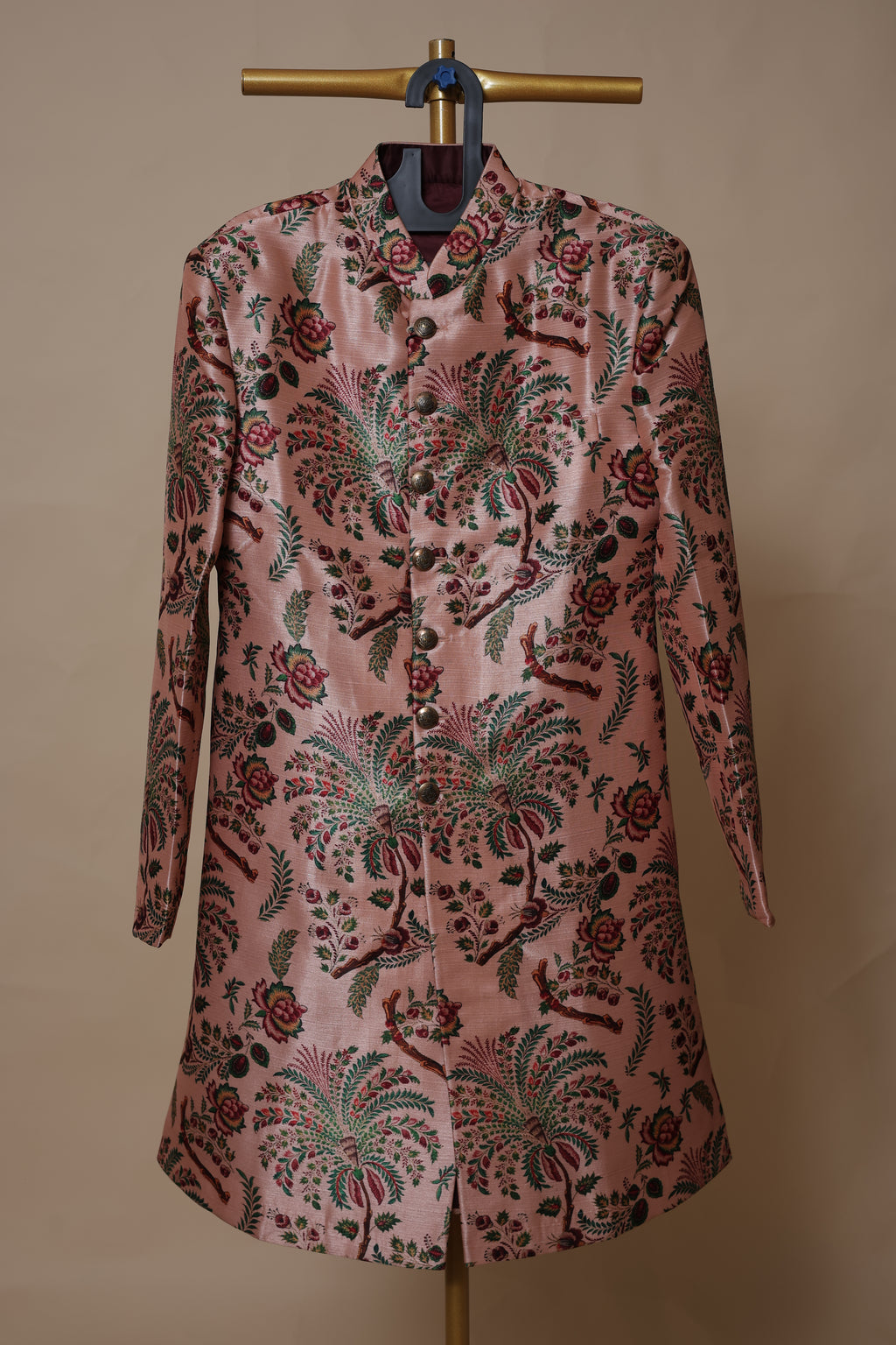 Men’s Blush Pink Floral Printed Sherwani