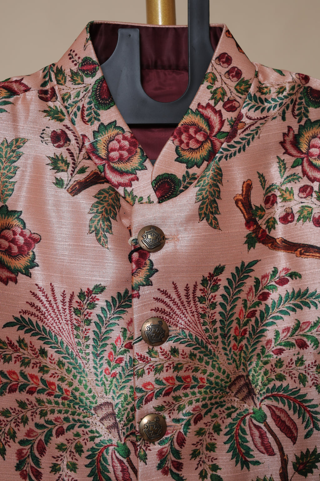 Men’s Blush Pink Floral Printed Sherwani