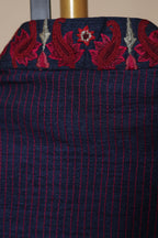 Men’s Navy Blue Sherwani with Red Embroidered Border