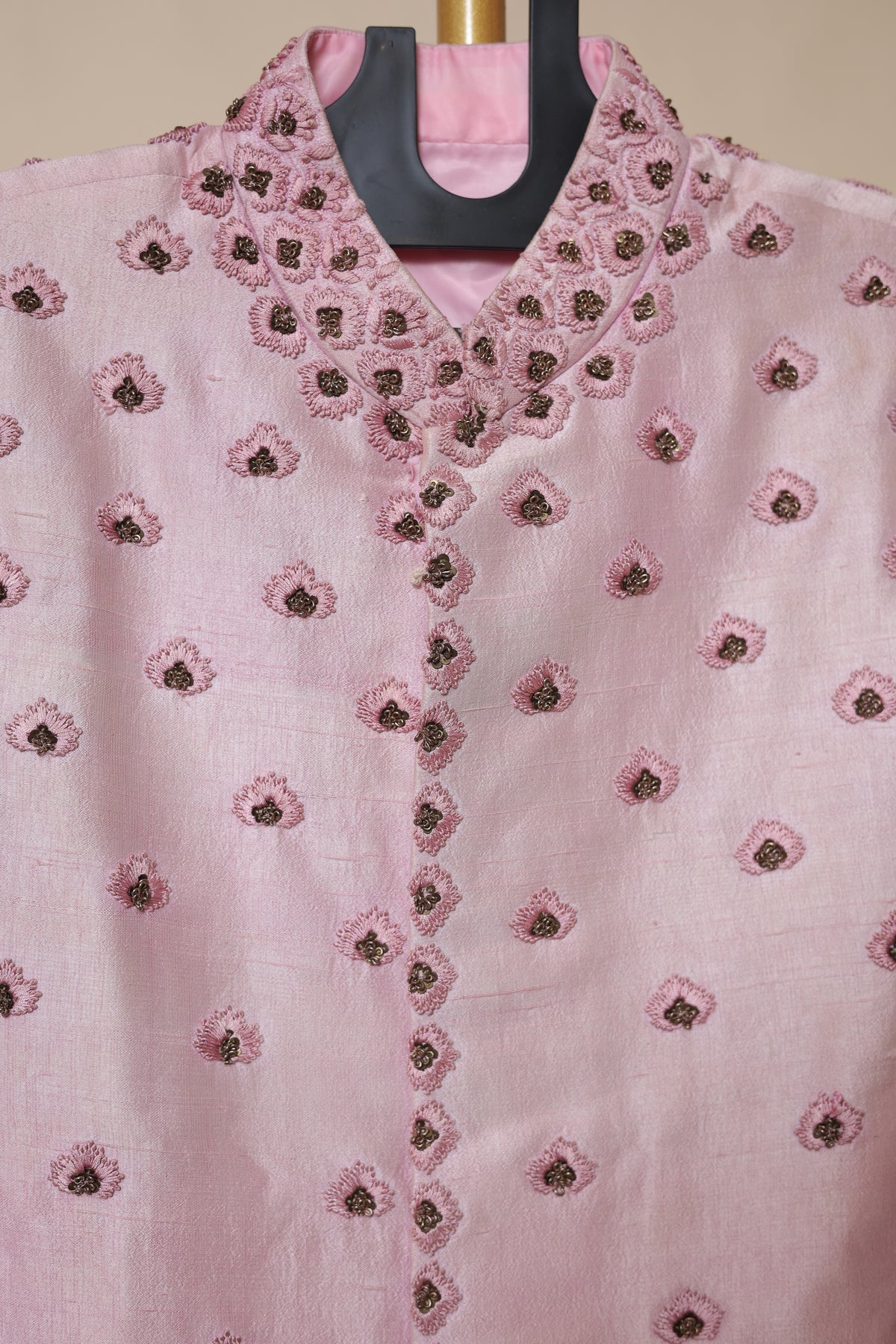 Men’s Blush Pink Embroidered Wedding Sherwani