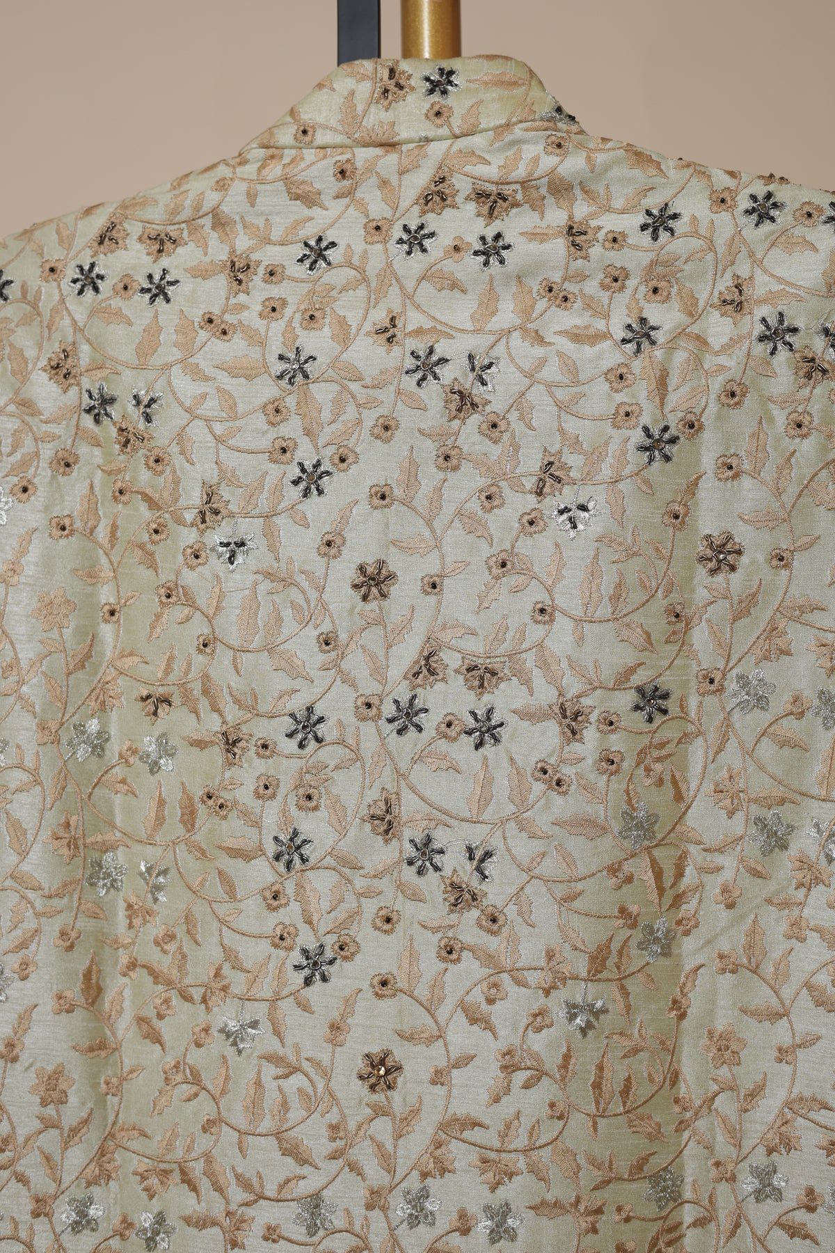 Men’s Ivory Gold Floral Embroidered Sherwani