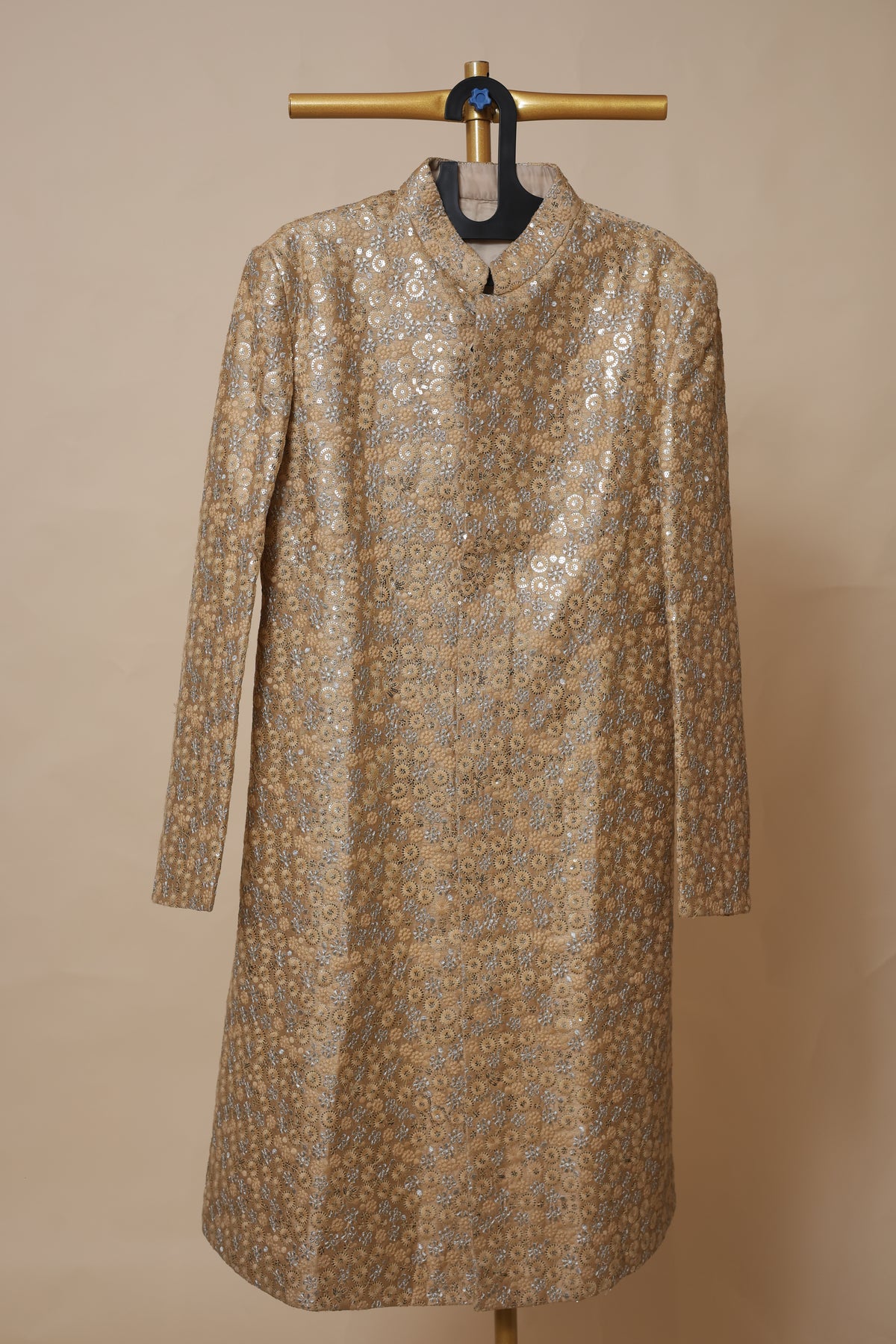 Men’s Antique Gold Sequin Embroidered Sherwani