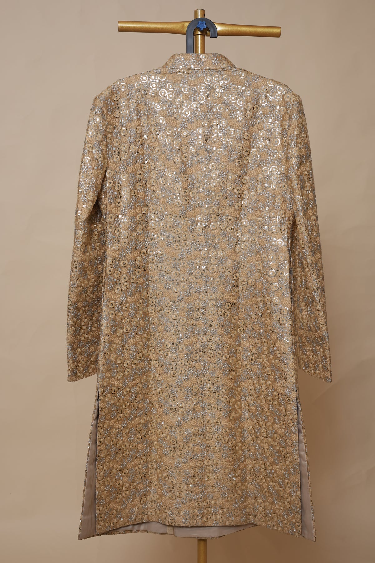 Men’s Antique Gold Sequin Embroidered Sherwani