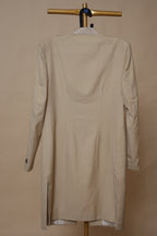 Men’s Beige Sherwani with Ivory Geometric Embroidered Panel