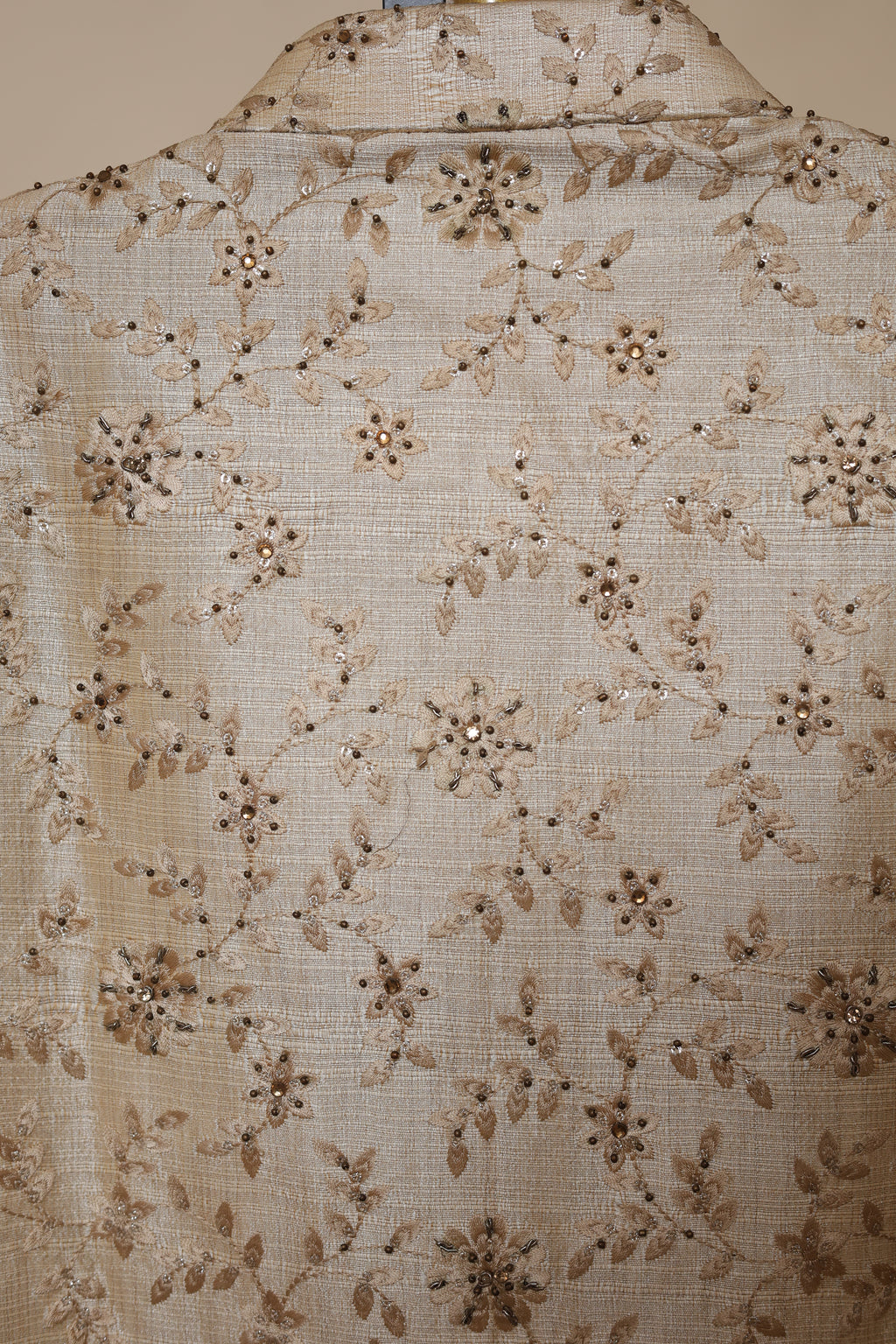 Men’s Champagne Gold Floral Embroidered Sherwani