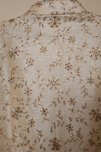 Men’s Champagne Gold Floral Embroidered Sherwani