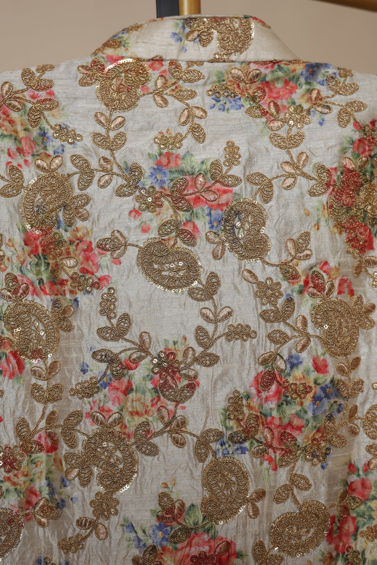 Men’s Ivory Floral Printed Designer Sherwani