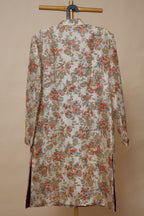 Men’s Ivory Floral Printed Designer Sherwani