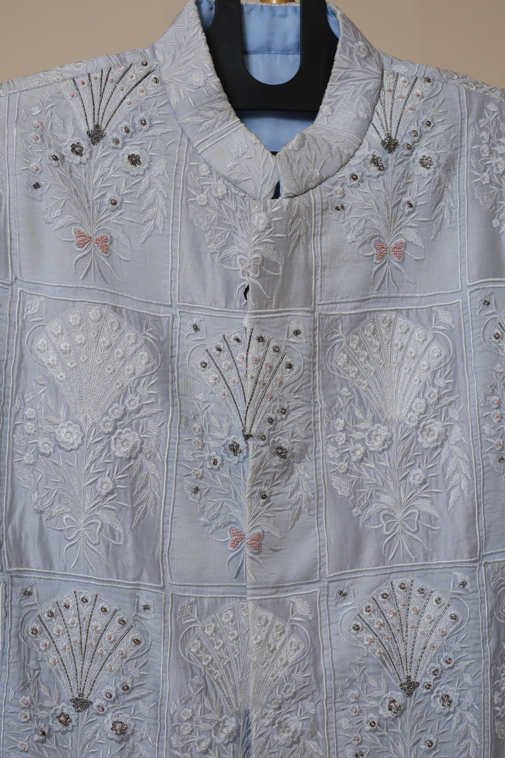 Men’s Powder Blue Embroidered Designer Sherwani