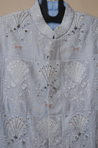 Men’s Powder Blue Embroidered Designer Sherwani