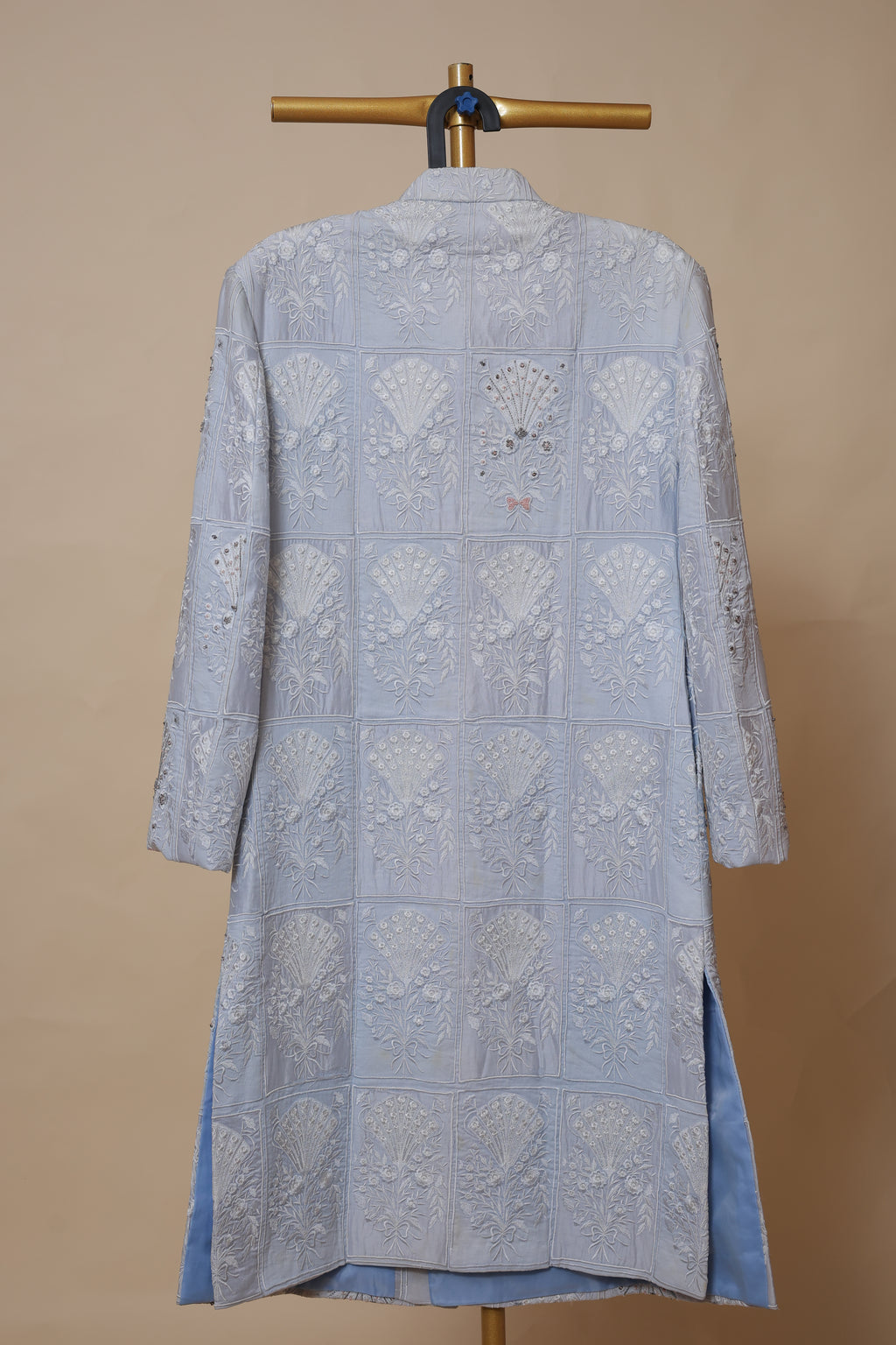 Men’s Powder Blue Embroidered Designer Sherwani