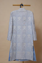 Men’s Powder Blue Embroidered Designer Sherwani