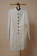 Men’s Ivory Gold Motif Jacquard Sherwani