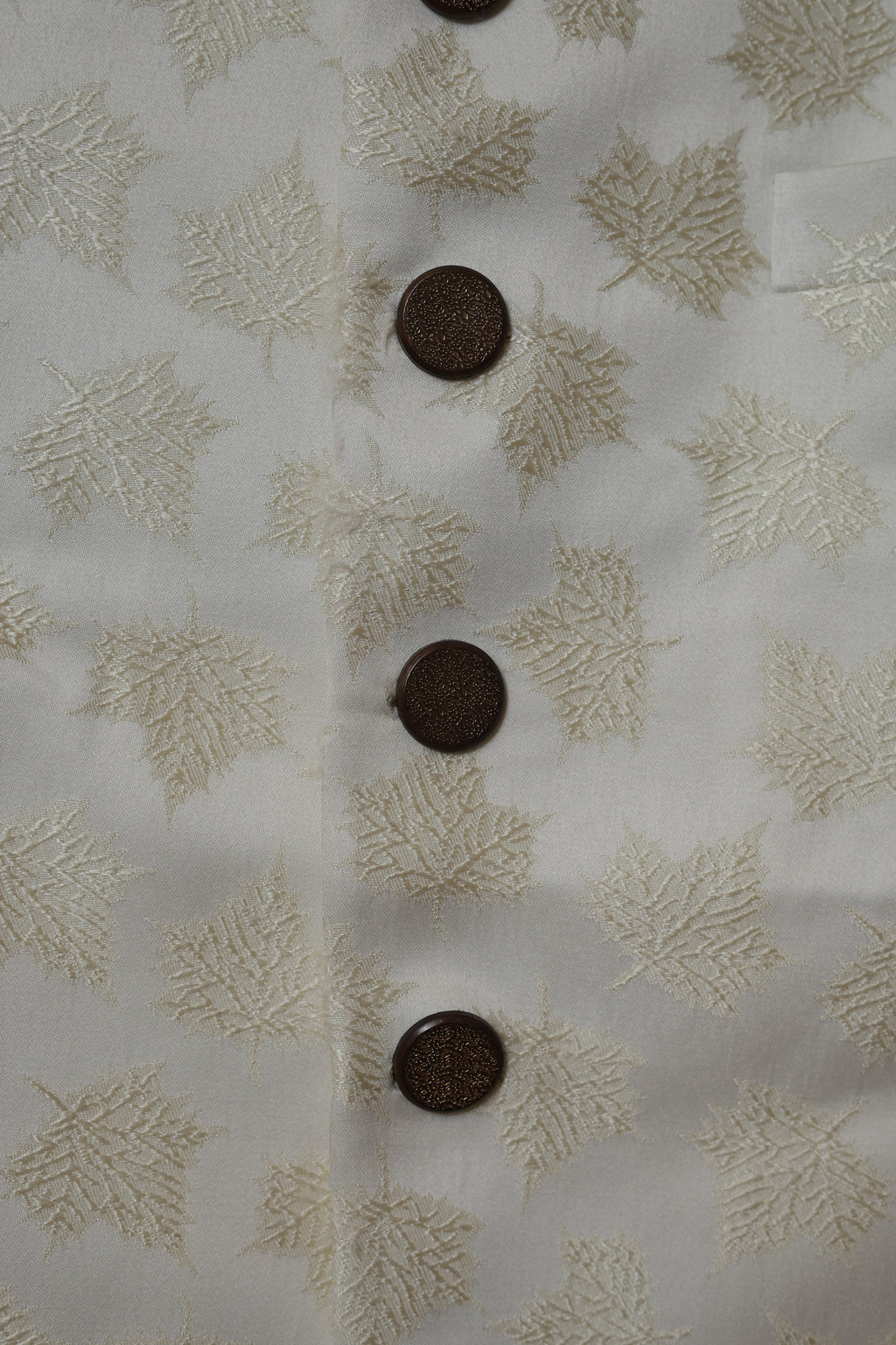Men’s Ivory Gold Motif Jacquard Sherwani
