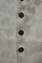 Men’s Ivory Gold Motif Jacquard Sherwani