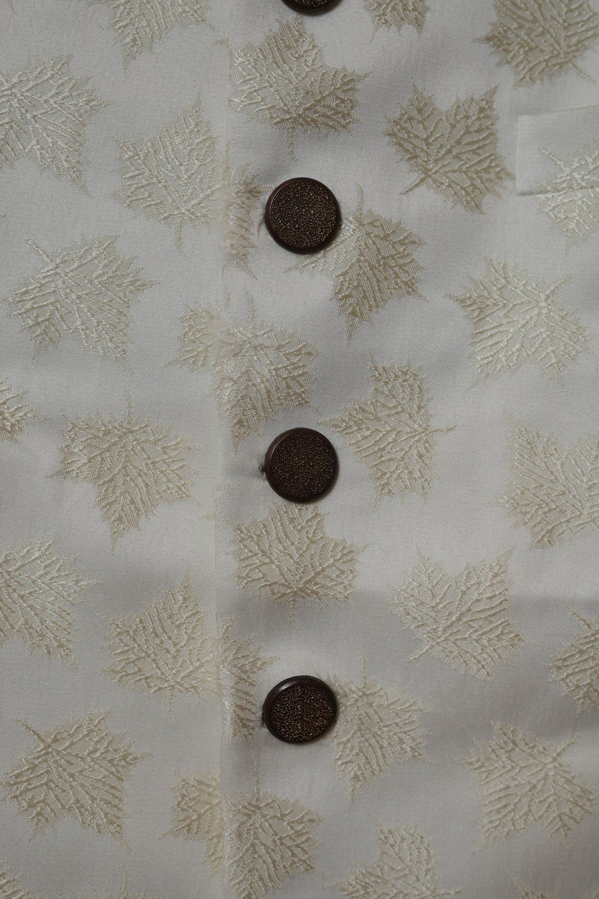 Men’s Ivory Gold Motif Jacquard Sherwani
