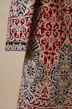 Men's Maroon and Navy Blue Embroidered Wedding Sherwani