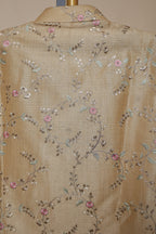 Men's Golden Beige Floral Embroidered Wedding Sherwani