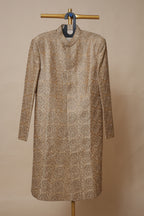 Men's Antique Gold Geometric Embroidered Sherwani