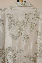 Men's Champagne Gold Floral Embroidered Wedding Sherwani
