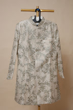 Men's Champagne Gold Floral Embroidered Wedding Sherwani