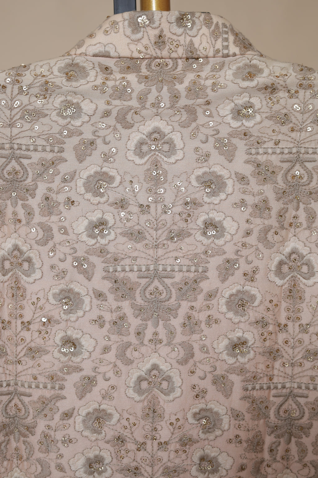 Men's Blush Ivory Floral Embroidered Wedding Sherwani