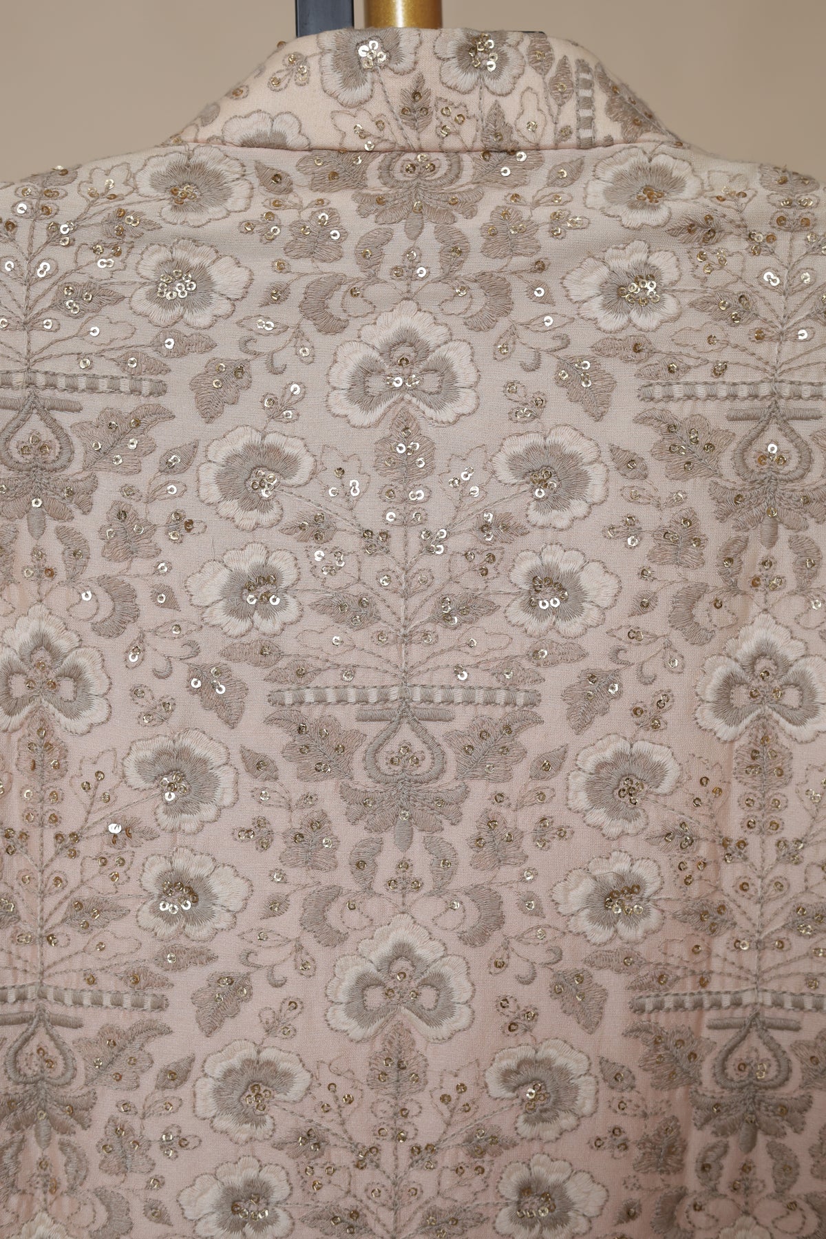 Men's Blush Ivory Floral Embroidered Wedding Sherwani