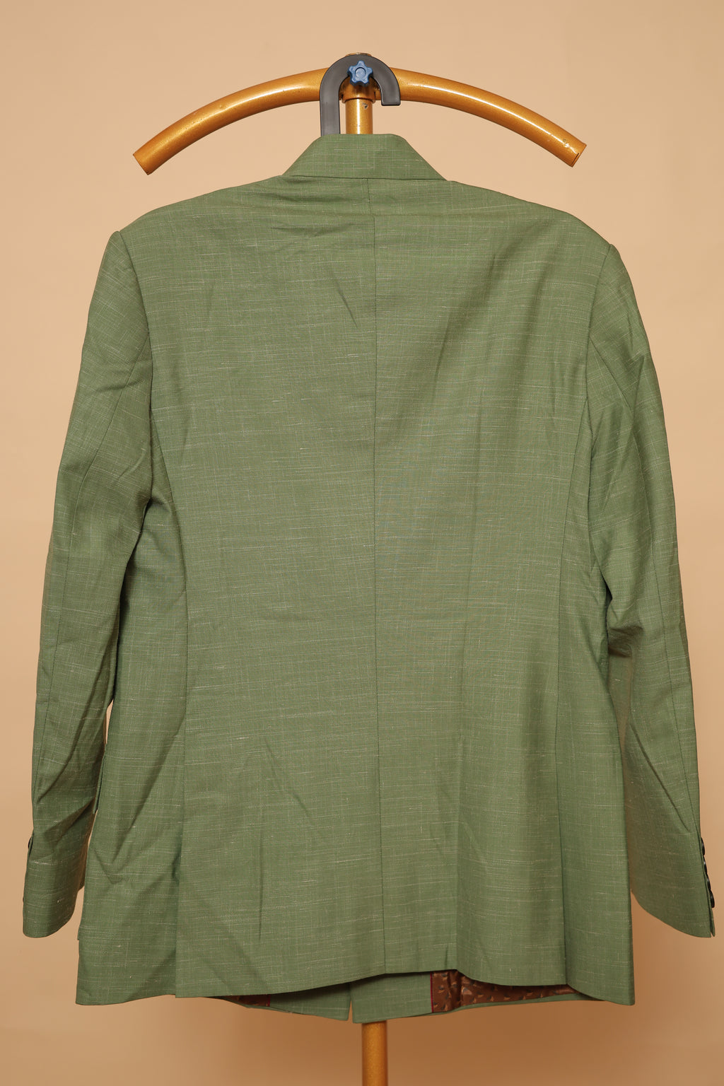 Men's Olive Green Sikara Pattern Bandhgala Blazer