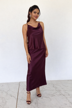 Wine Satin Co-Ord Set