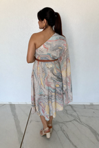 Kaftan Style One-Shoulder Dress