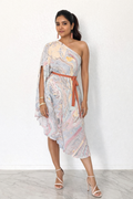 Kaftan Style One-Shoulder Dress