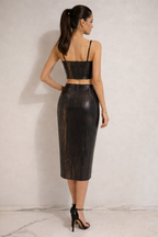 Liquid Bronze Sequin-Style Co-ord Set