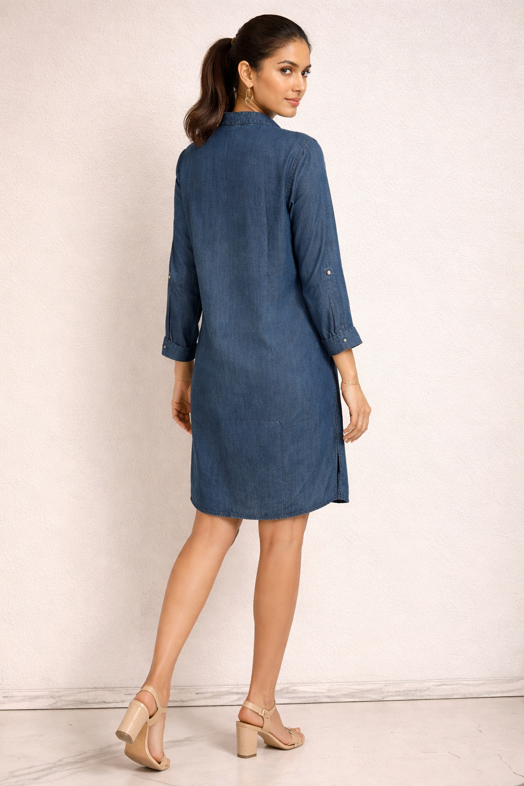 Indigo Charm Denim Shift Dress
