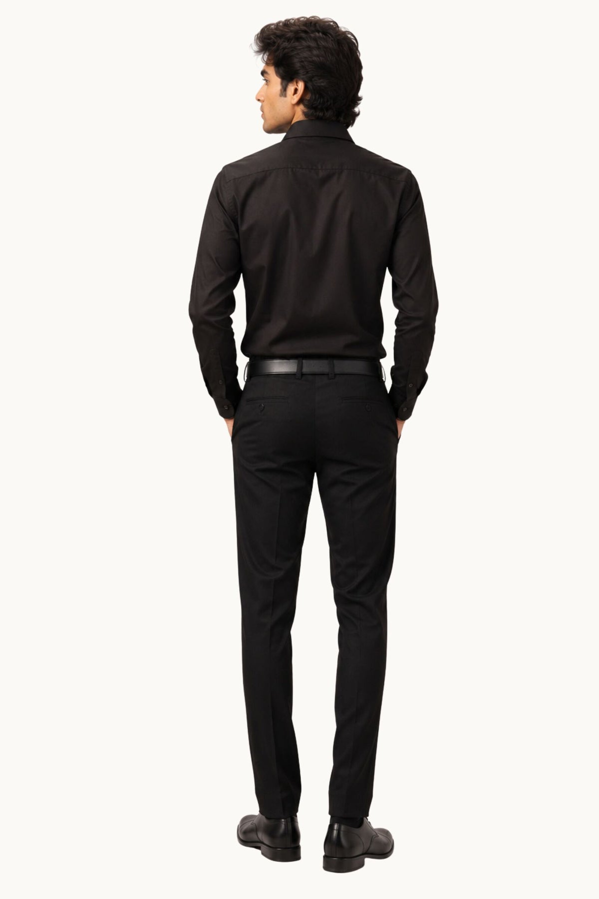 Classic Solid Black Long Sleeve Formal Shirt
