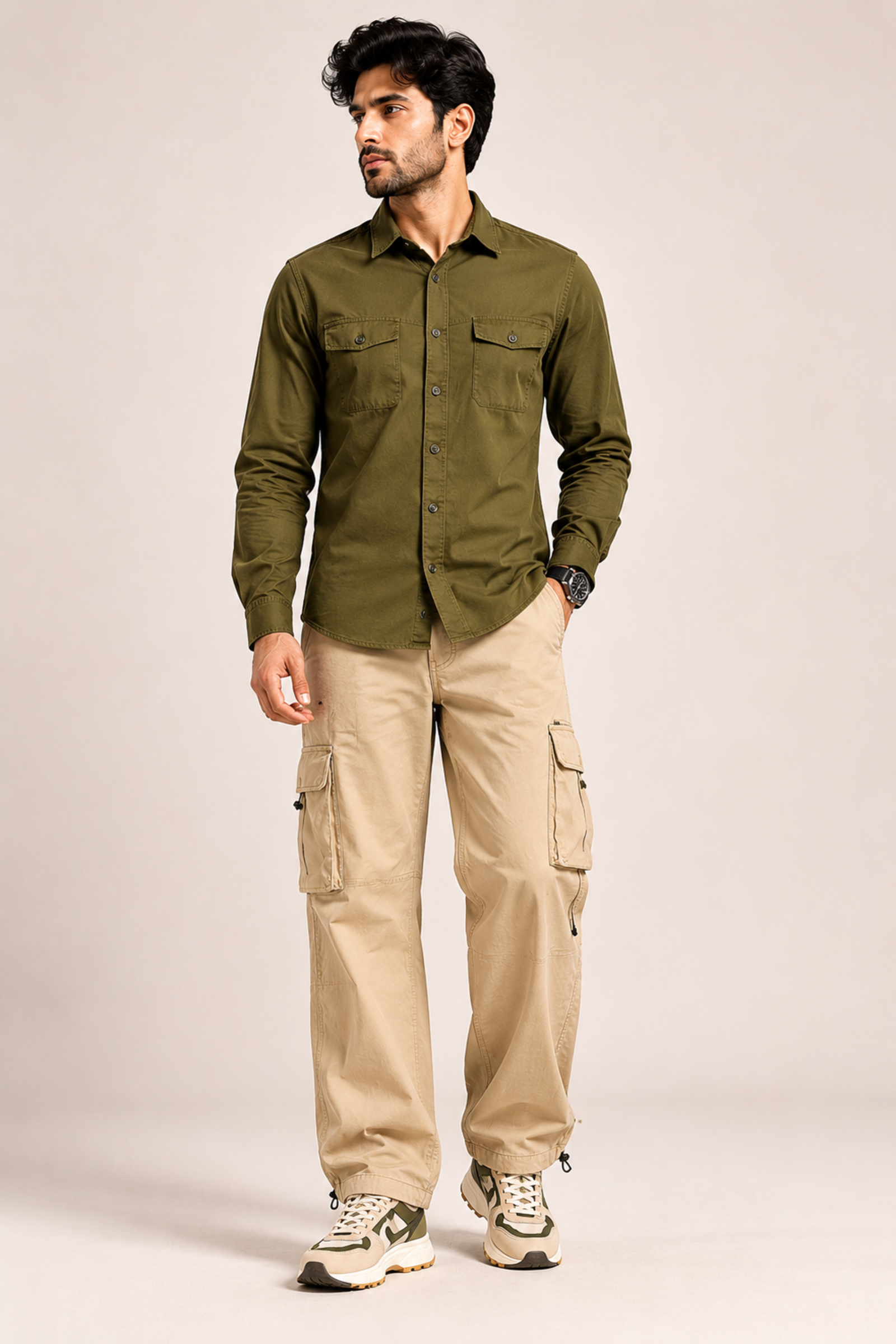 Utility Button-Down – Olive
