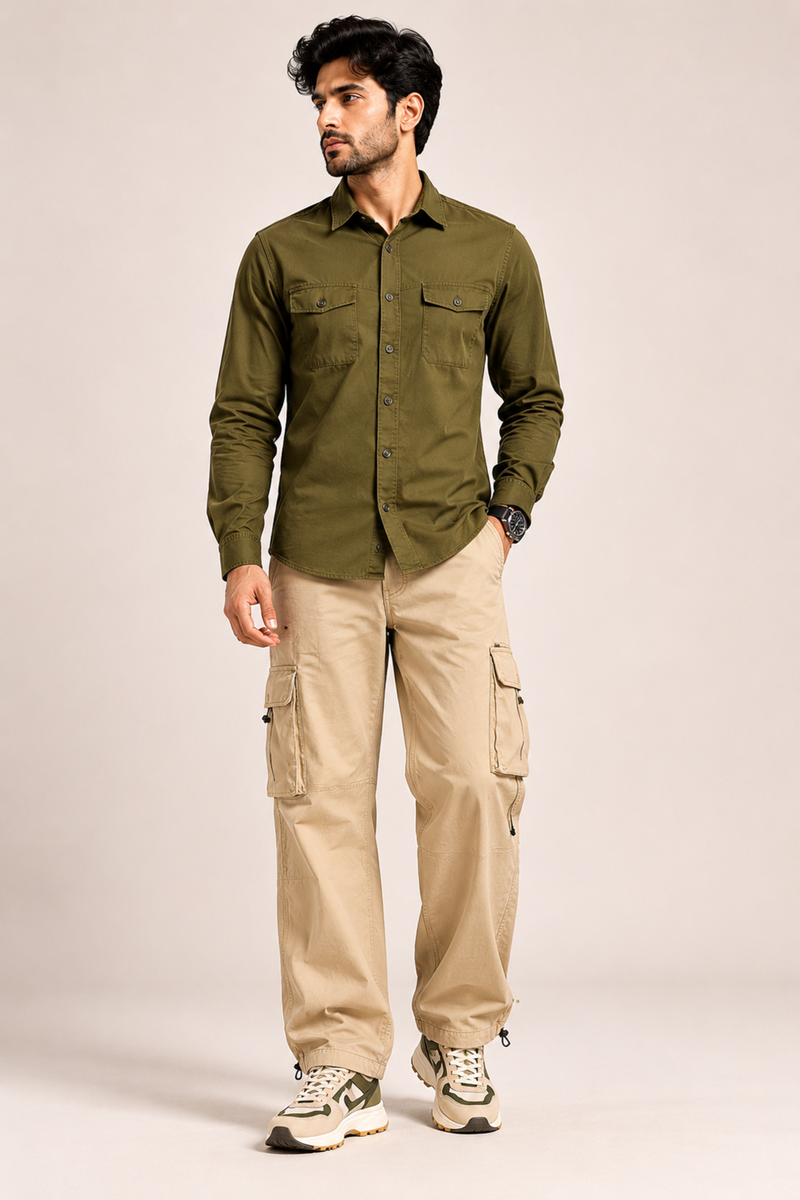Utility Button-Down – Olive