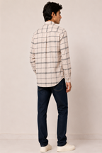 Off-White Minimalist Grid Print Long Sleeve Shirt
