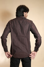 Stylish Brown Micro-Print Shirt