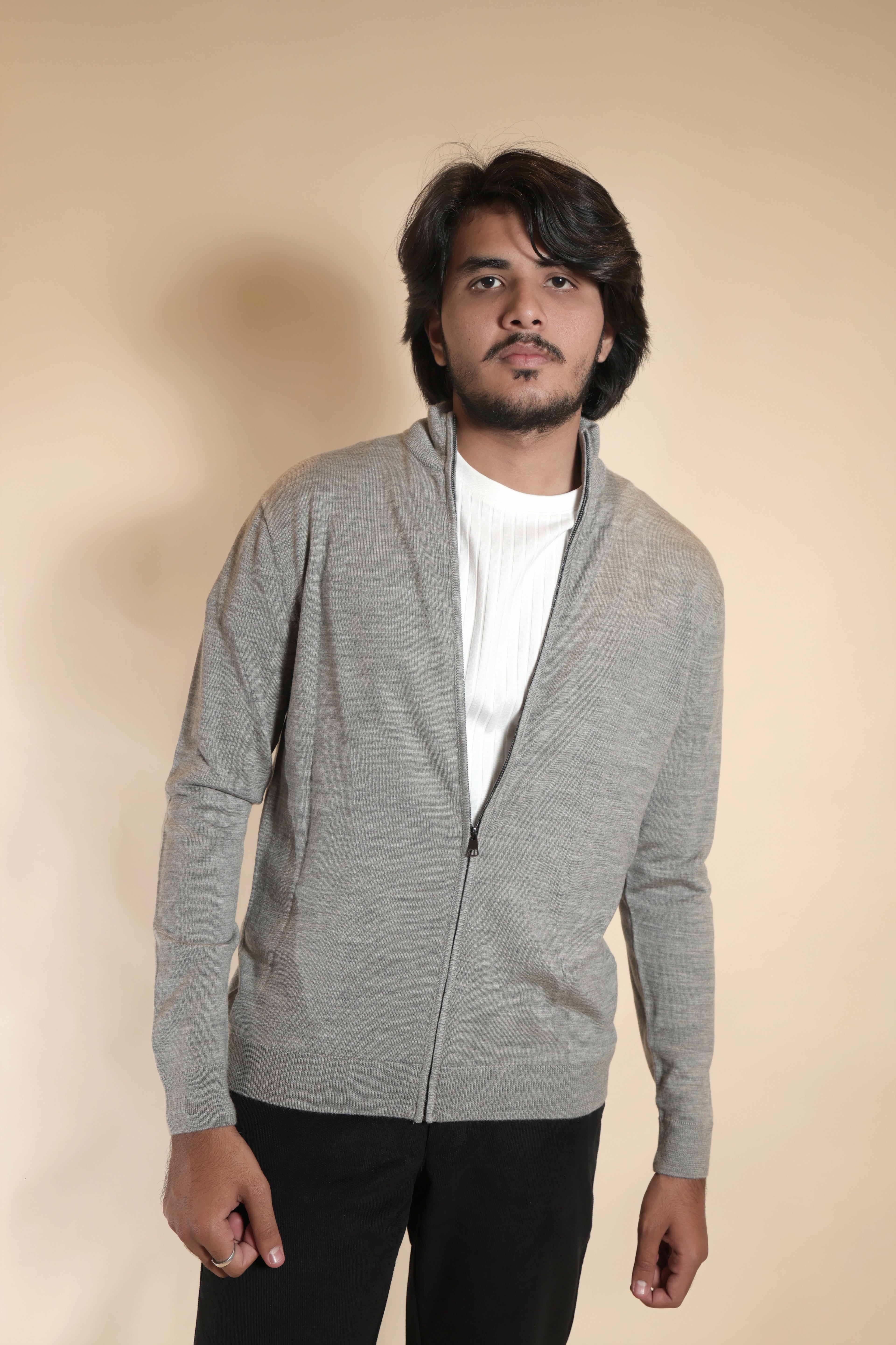 Classic Grey Zip-Up Jacket