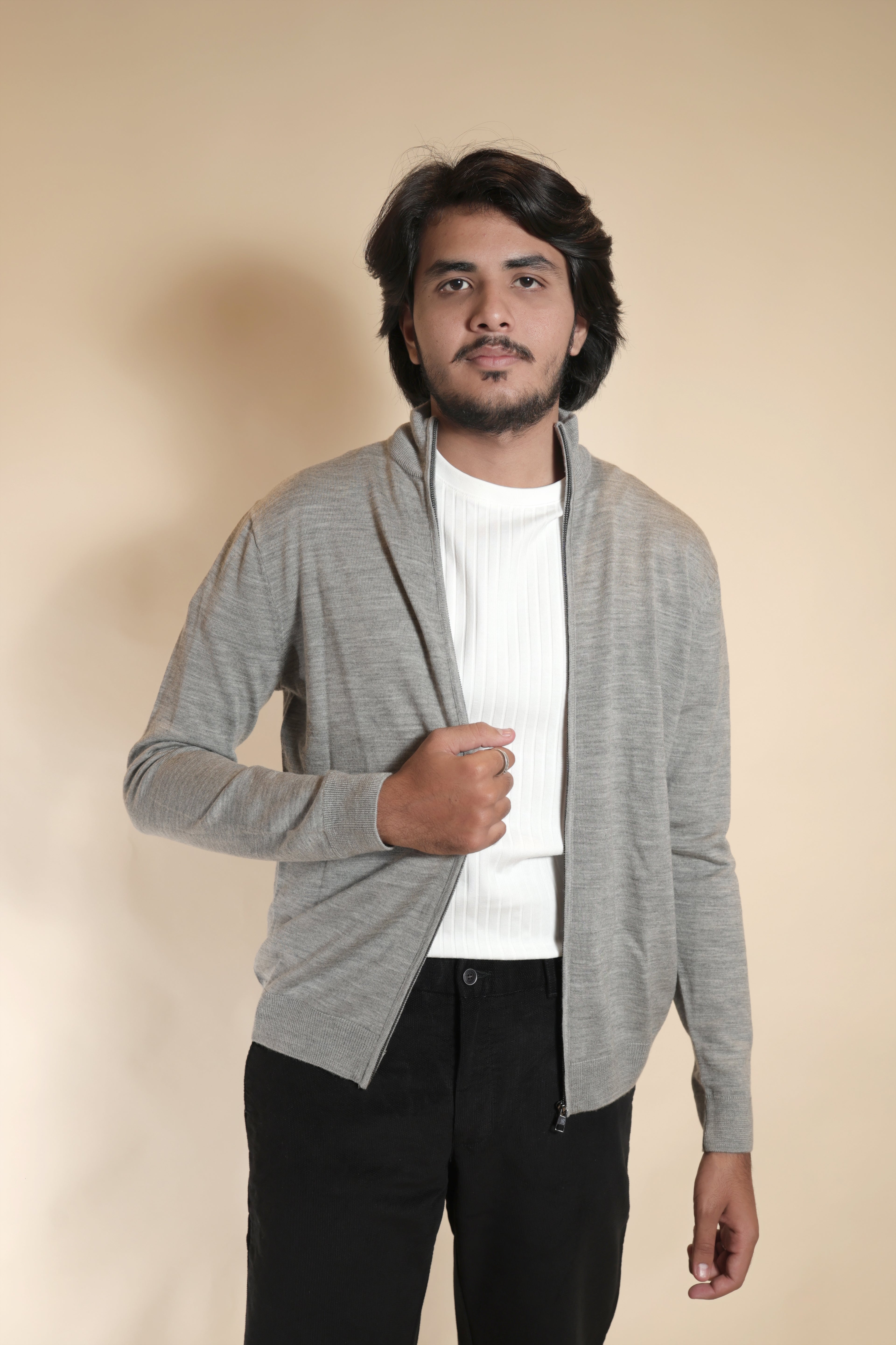 Classic Grey Zip-Up Jacket