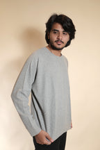 Minimal Grey Full-Sleeve Sweatshirt