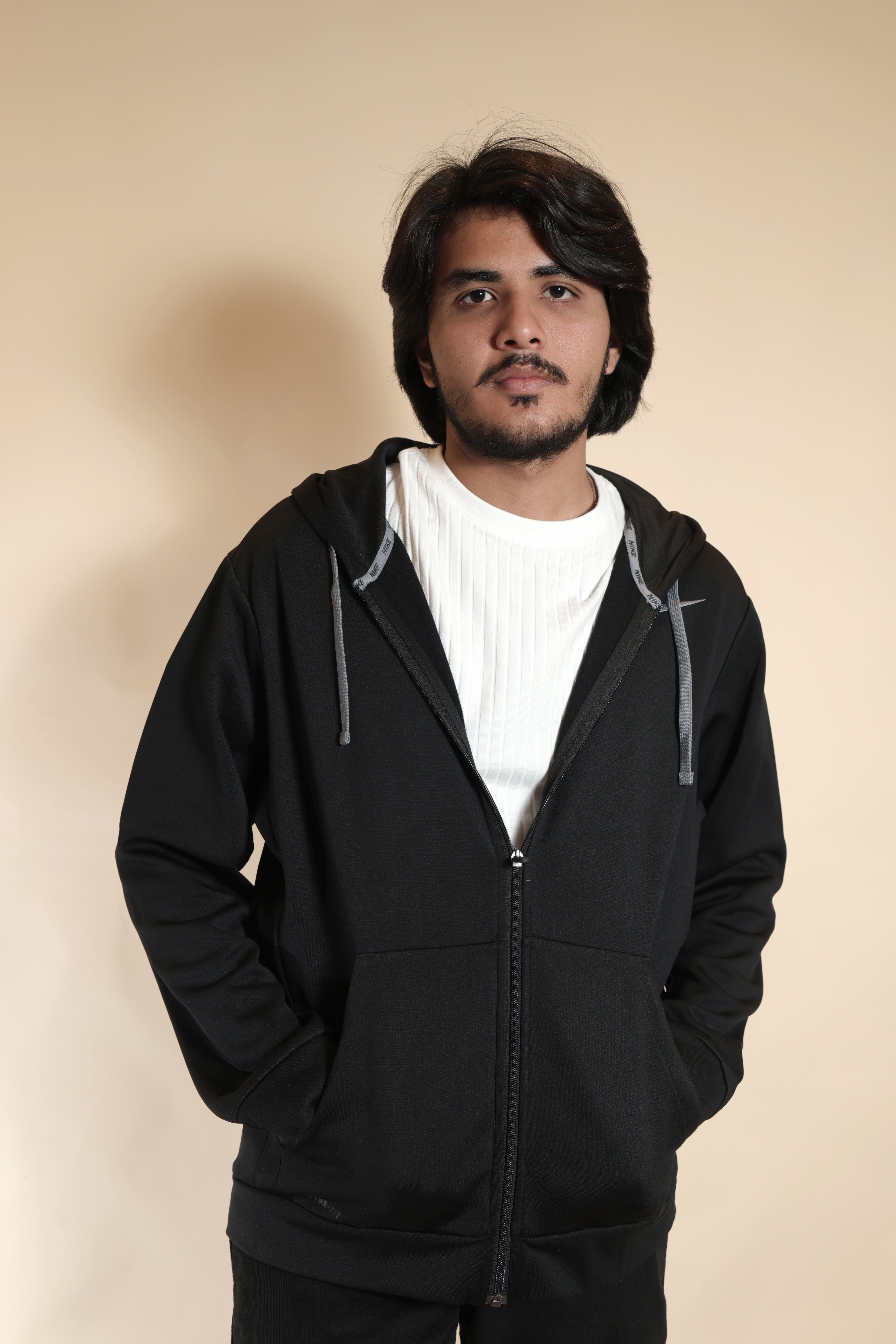 Men's Black Zip-Up Hoodie