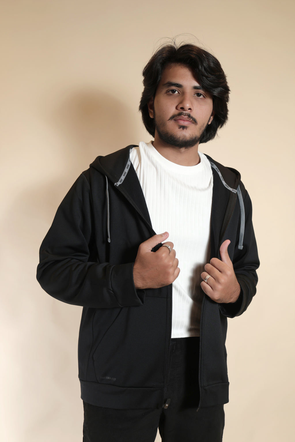 Men's Black Zip-Up Hoodie