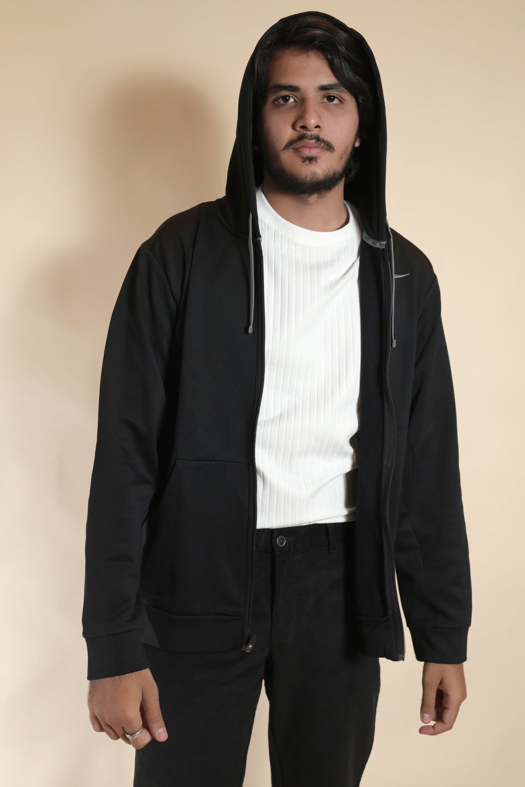 Men's Black Zip-Up Hoodie