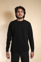 Men's Black Crewneck Full-Sleeve Sweatshirt
