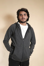 Men's Charcoal Gray Full-Zip Hoodie