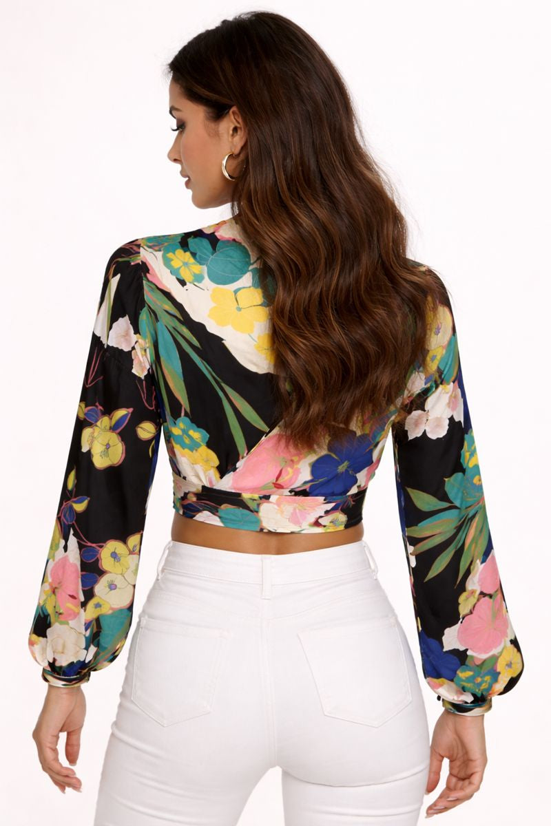 Statement Floral Wrap Top