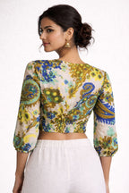 Floral Print Twist-Front Crop Top