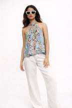 Paisley Print Halter Top